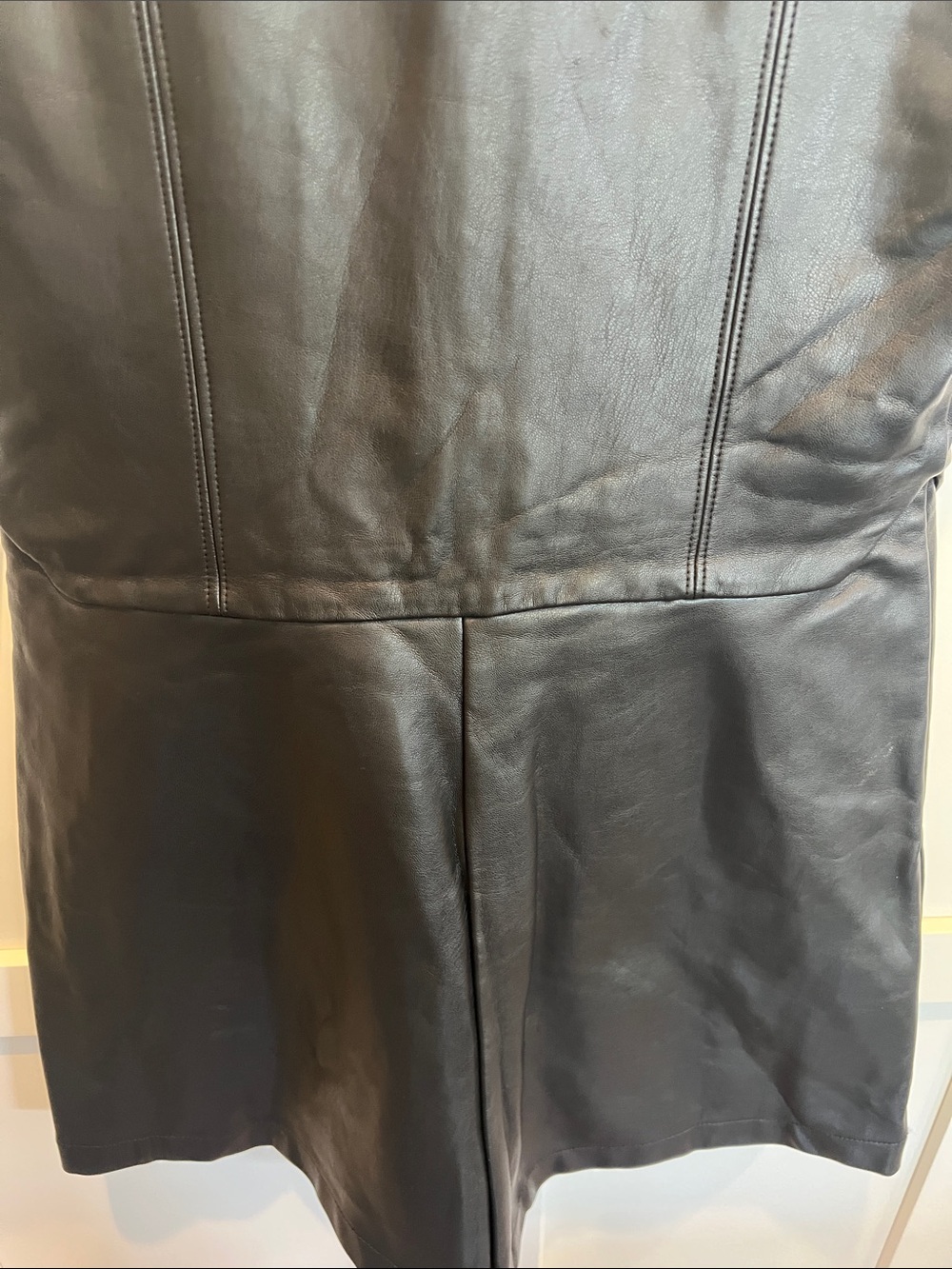 NWT Guess Black Faux Leather Zip-Front Romper - Picture 7 of 12